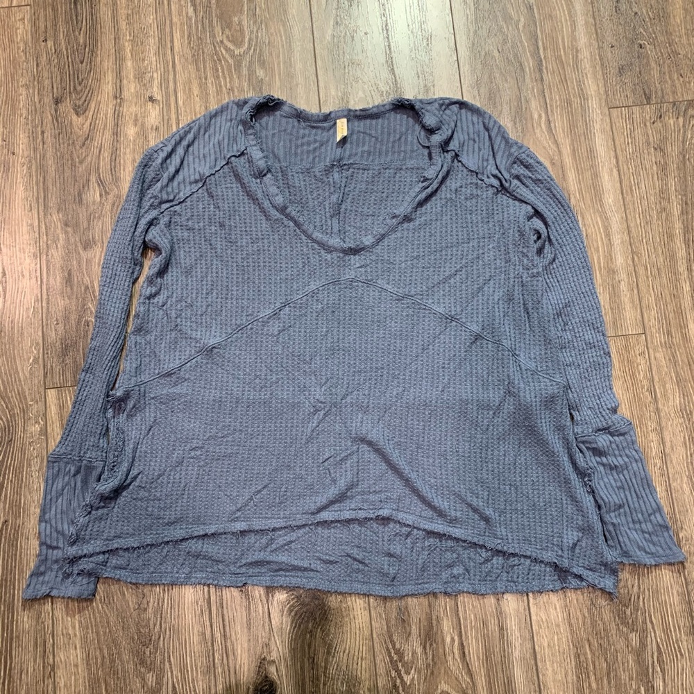 🍎 3/$30 Free People Oversized Long Sleeve waffle knit Sweater Top